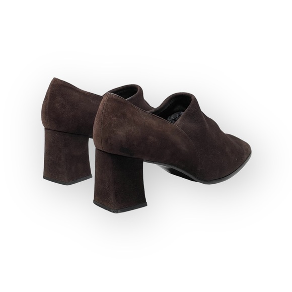Stuart Weitzman ⌘ Modern Heeled Suede Ankle Shootie Shoe Bootie ⌘ Chocolate 7M - Picture 4 of 16